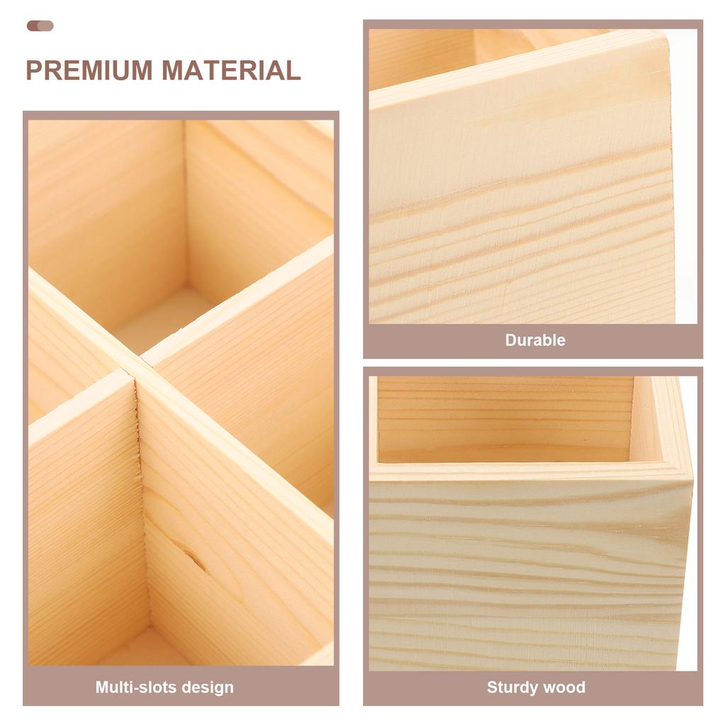 Wooden Marker Holder Multi Slots Storage Tray Marker Pen Organizer Portable Desk Accessories for Office Home Crayon Boxes