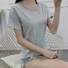Fashion Women Summer Solid Color Top Short Sleeve Round Neck Pullover T-Shirt