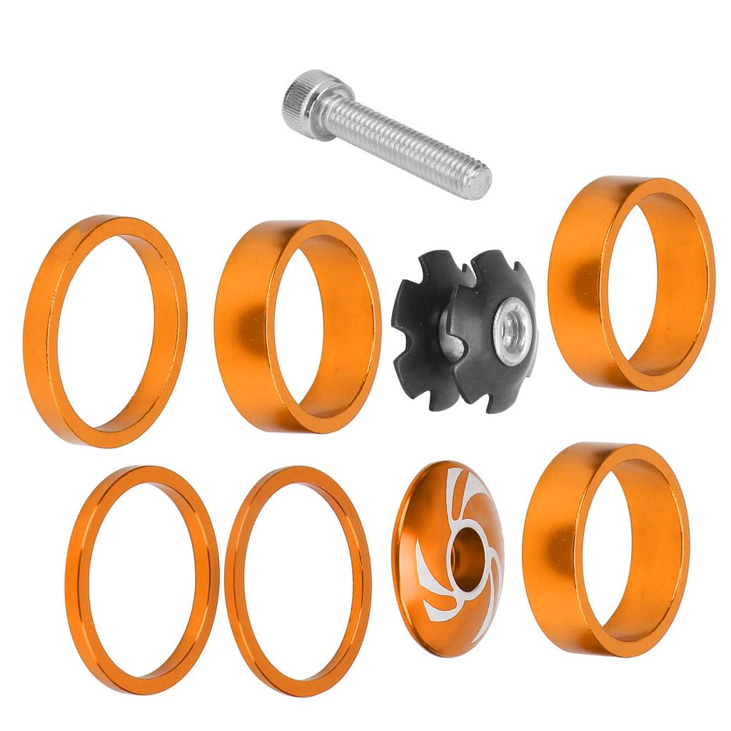 6Pcs Bike Headset Spacer Aluminium Alloy Bicycle Handlebar Stem Spacers for Mountain BikeGold