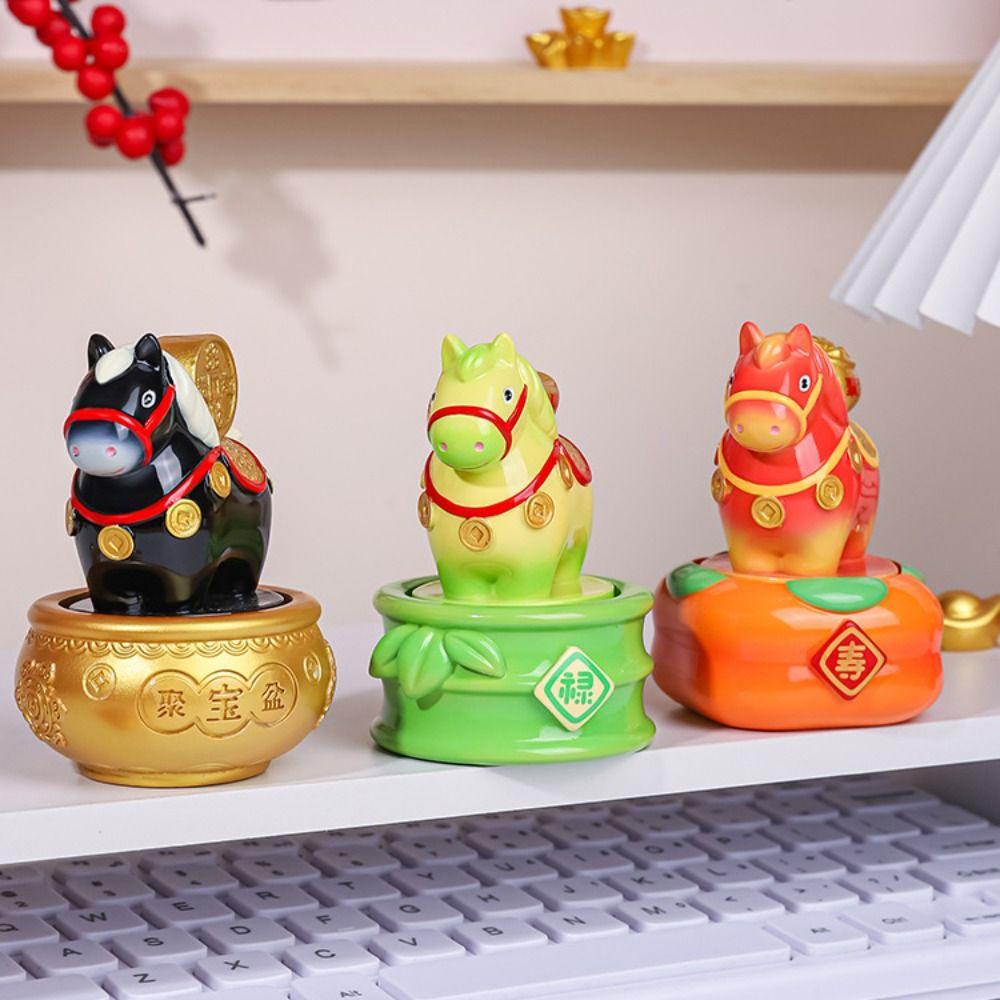 Random 1PC Cute Pony Ornament Kawaii Zodiac Horse Figurines Horse Mascot  Desktop Ornament
