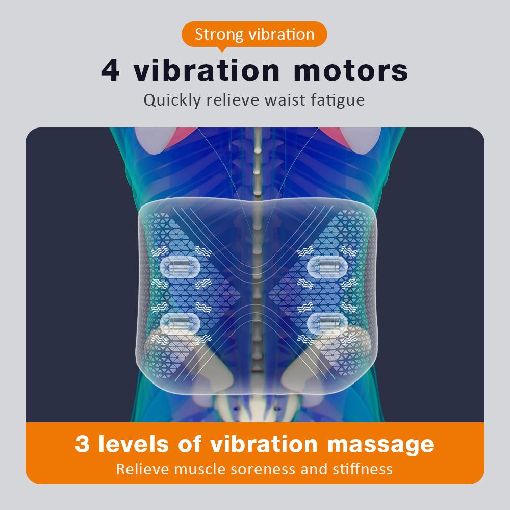 Electric Hot Compress Waist Massage Belt Heating Pad Graphene Intelligent Warm Vibration Air Pressure Kneading Back Massager