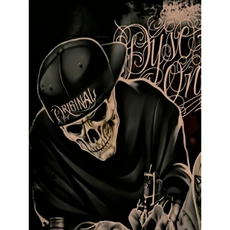 European Sizes Men'S T-Shirt with Skull and Beauty Print, Short Sleeve Casual Top for Big and Tall Men, Summer Fashionable Outdoor Sports Shirt