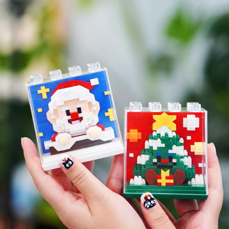 Christmas Photo Frame: Kompatybilny z Lego, Zawiera choinkę, Świętego Mikołaja, łosia - Zestaw klocków do składania