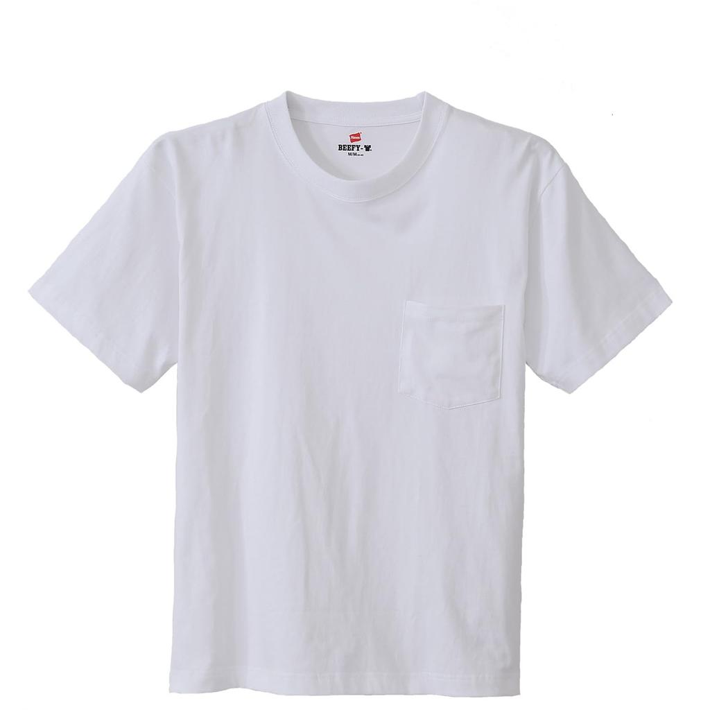 Short-sleeved, crew neck T-shirt, 100% cotton, seamless construction, tagless, Beefy Pocket T-shirt, Beefy H5190-010-M