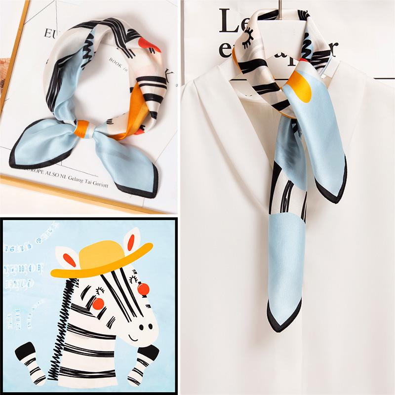 53*53cm Moteskjerf dame simulert silke firkantskjerf pannebånd