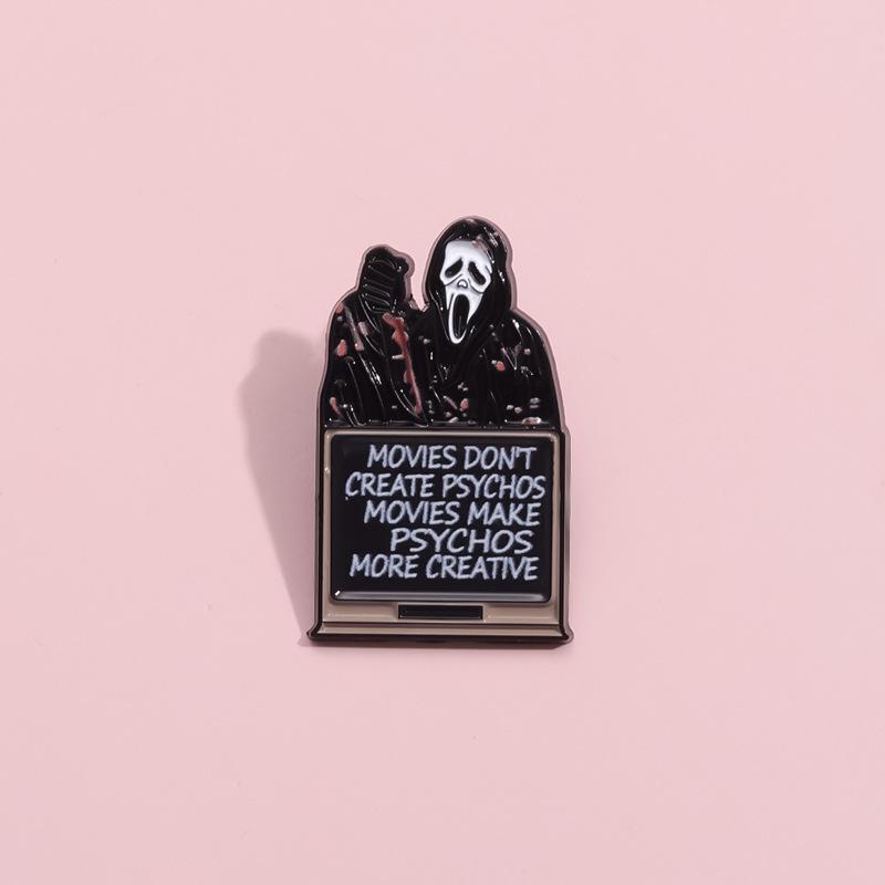 Skull Creative Alloy Shape Brooch With Colorful Cartoon Elements Ideal For Individual Style