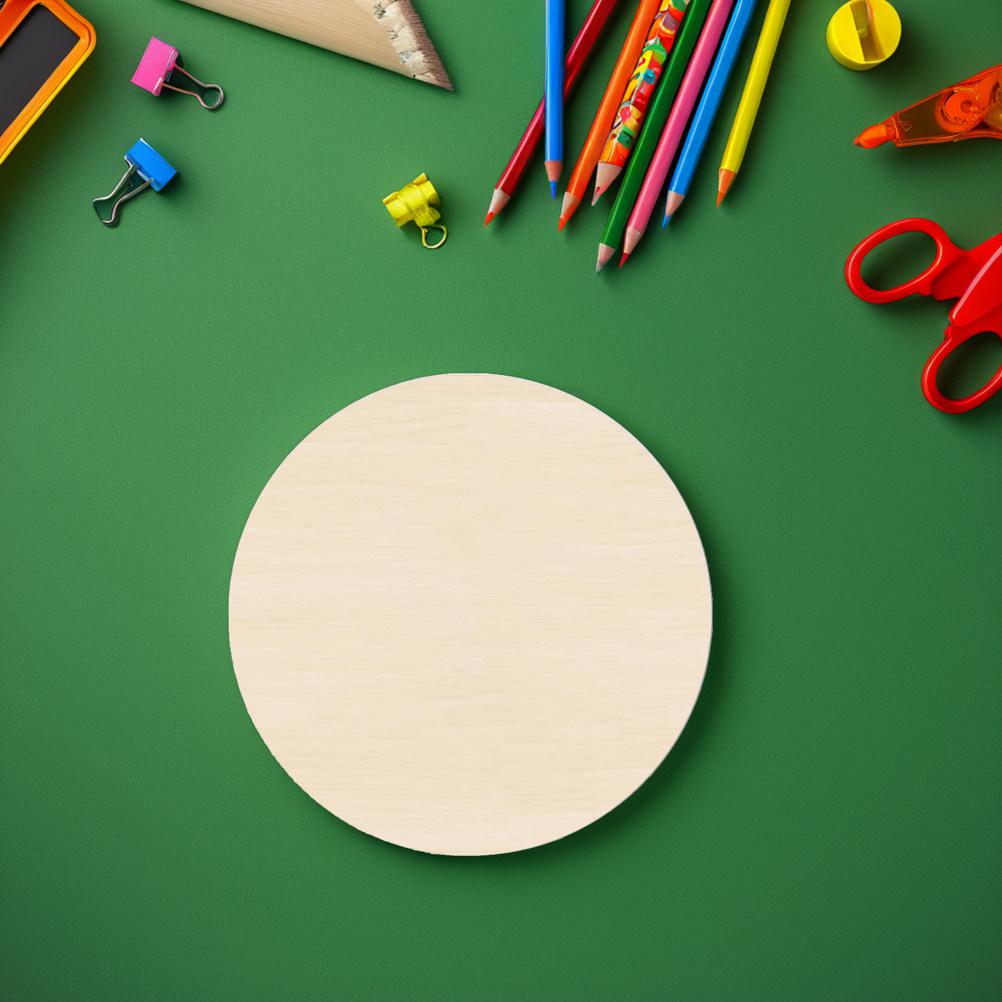 5Pcs Unfinished Round Wood Circles Natural Wood Blanks for Crafts DIY Painting Graffiti School Projects Door Hanger Craft Boards