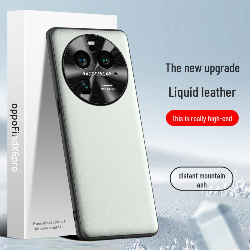 Protective Liquid Leather Shell Cover for Oppo Find X6 Pro. Anti-fall Design. One Piece Shipment Available.