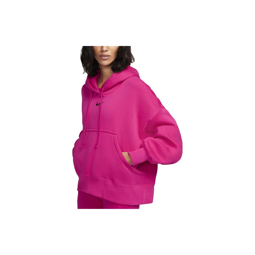 Nike Sportswear Phoenix Fleece Solid Logo Loose Fit Hoodie Women Hoodies Magenta DQ5858-615