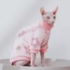 Sphynx Cat Clothes Winter Warm Pet Cat Hoodies Cute Floral Soft Flannel Kitten Cat Pajamas Costumes For Sphinx Devon Rex Cats