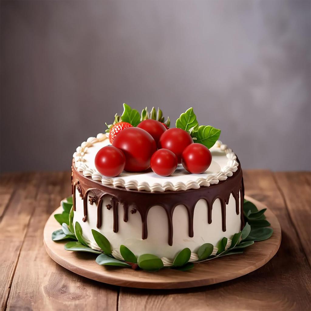 20 Pcs  Mini Balloons Sticks Red Balls Cake Picks Cake Topper Balls Cake Decorations for Wedding Birthday Cake Decorations