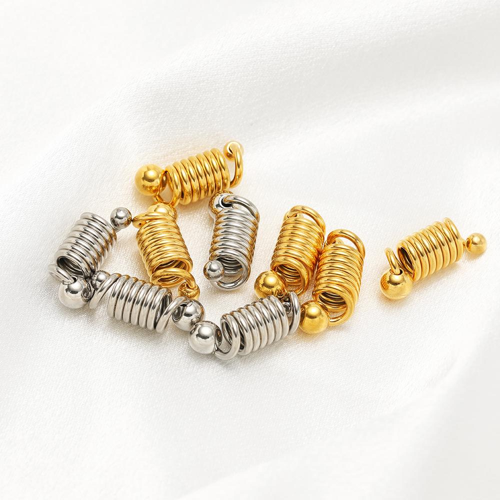 5 pezzi Oro Acciaio Inossidabile Chic Molla Spirale Filo Charms Connettori per Fai da Te Collana Gioielli Creazione Braccialetti Forniture Ingrosso