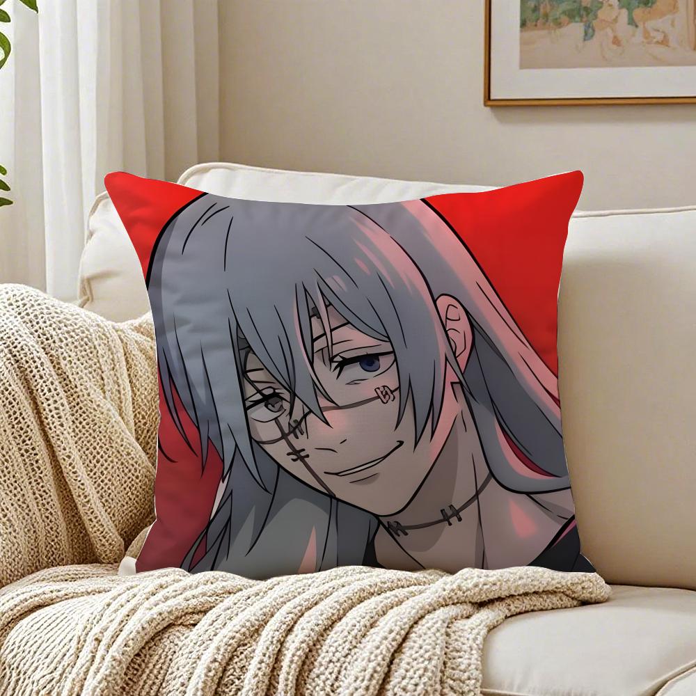 anime intense JJujutsu KKaisen Cushion Cover Pillowcase Antidustmite living Room Sofa Decor Cushion Room
