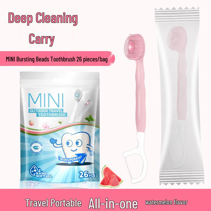 Watermelon Flavored Disposable Nano Toothbrush (26-pack)