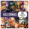 Thick Scrapbook Paper 12 Sheets Purple Gothic Halloween Paper, Double Sided Decorative Craft Holiday Themed for Card Making, Origami, DIY Projects,