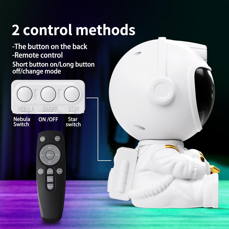 Astronaut Space Projector Light Star Projector Galaxy Night Lights with Timer and Remote Control Kids Room Atmosphere Decor