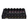 Stereo 6 Channel Mixer Sound Mixer 6 Stereo Distributor Volumes Control Mixing for Electric Guitar Keyboards Drum