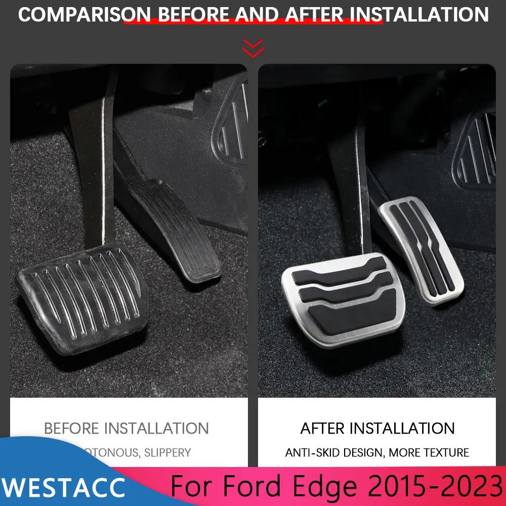 

Stainless Steel Car AT Pedals for Ford Edge 2015 2016 2017 2018 2022 2023 Gas Brake Pedal Cover Pad Accessories