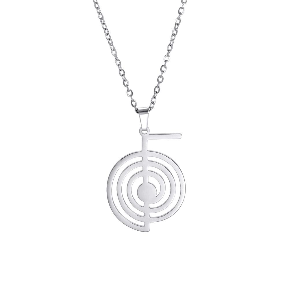 Stainless Steel Cho Ku Rei Pendant Necklace Reiki Protection Healing Chokurei Necklace Energy Yoga Amulet Jewelry Gifts