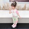 Girls Summer Short Sleeve Sporty Two Piece Outfit