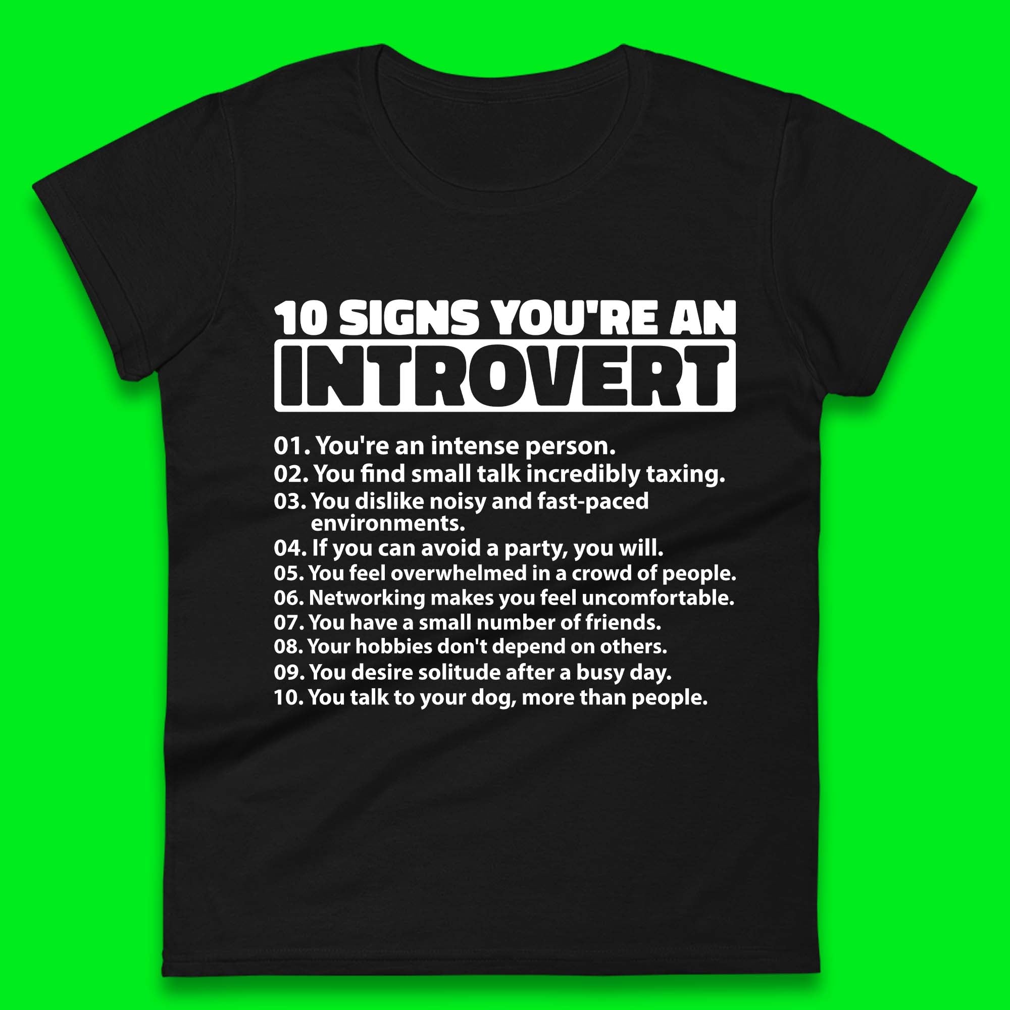 10 Signs You re An Introvert Womens T Shirt Mens Tops Tees Unisex XL