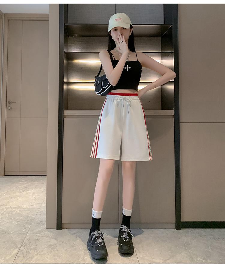 Women's High-Waist Striped Sports Shorts - Summer 2024 Trendy Loose Fit