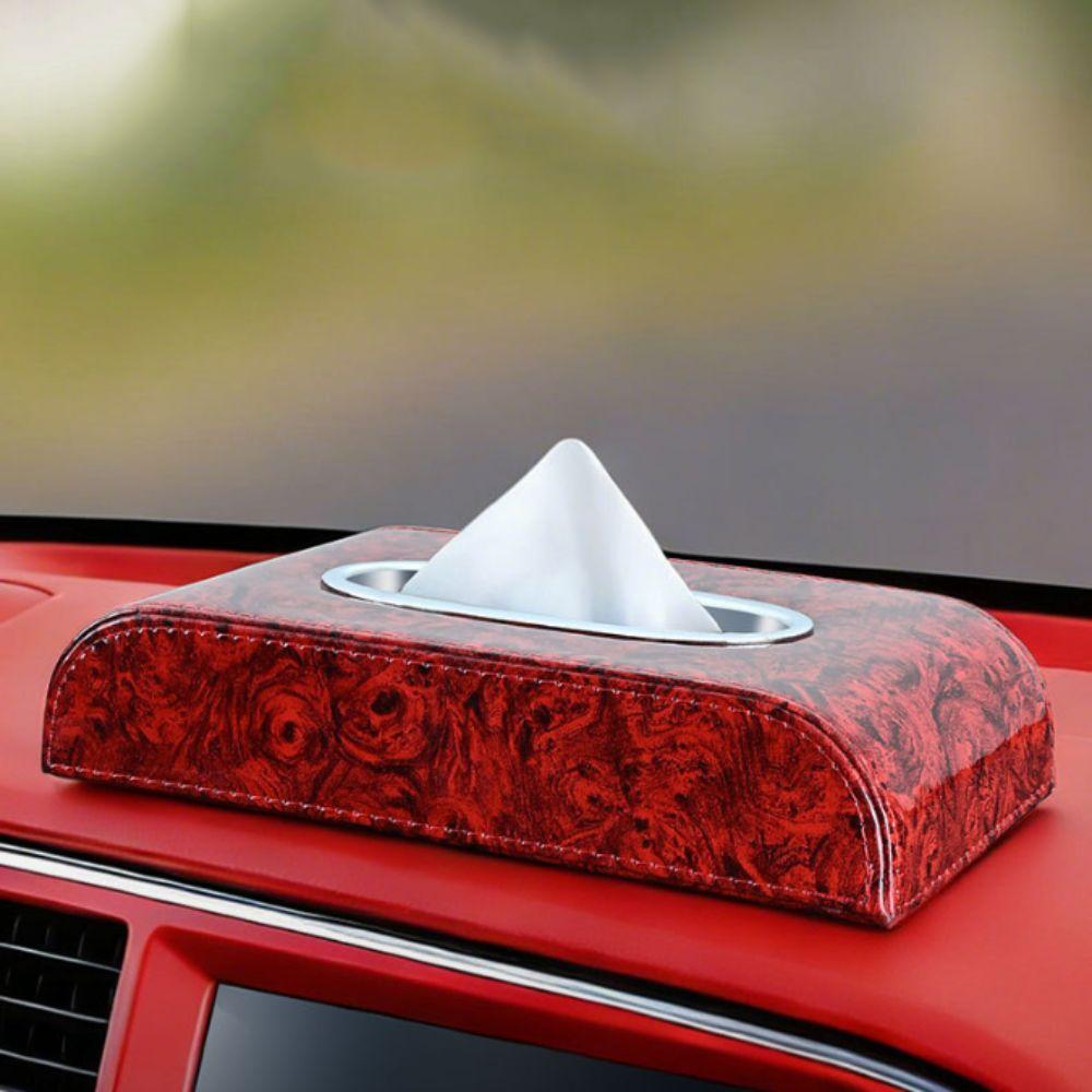 Curved Design Car Tissue Box High-end Style Car Console Tissue Box Car Interior