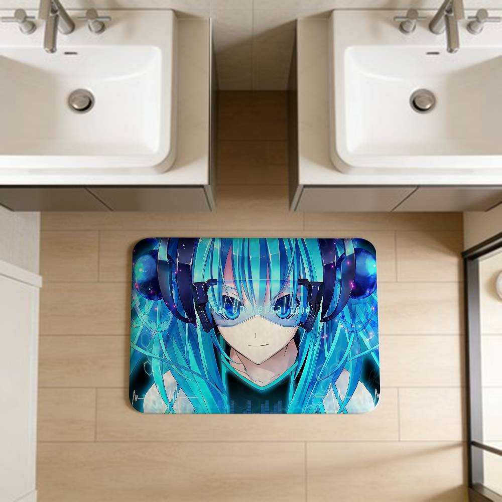 Music H-Hatsune Girl M-Mikues Room Mats Retro Multiple Choice Living Room Kitchen Rug Non-Slip Welcome Rug