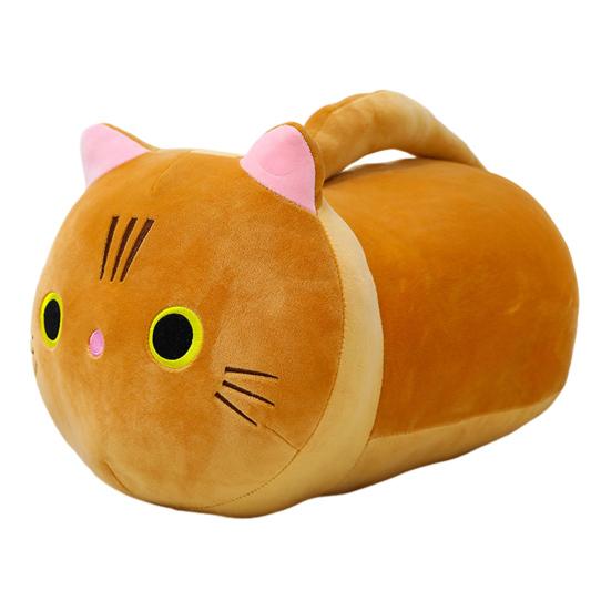 Cat Doll Plush Toy Stress Relief Soft Fluffy PP Cotton Fabric Huggable Animal Pillow Doll Snuggly Sensory Toy