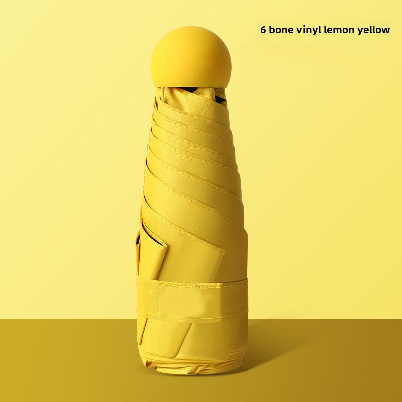 

Портативный женский солнцезащитный зонт - мини-черный капсульный дизайн