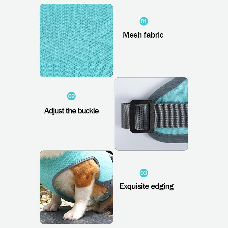 Summer Dog Cooling Vest Pet Breathable Cool Clothes Lightweight Adjustable Cooling Jacket with Reflective Strips Pets Supplies