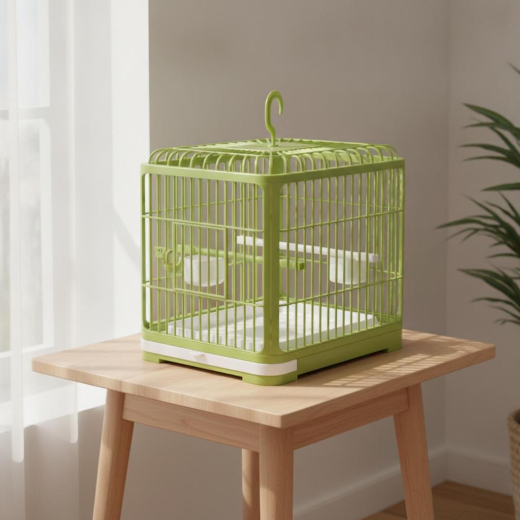 Acrylic Bird Cage with PET Sliding Door Simple to Clean for Home, Tabletop