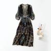 Silk Dress with Exotic Print