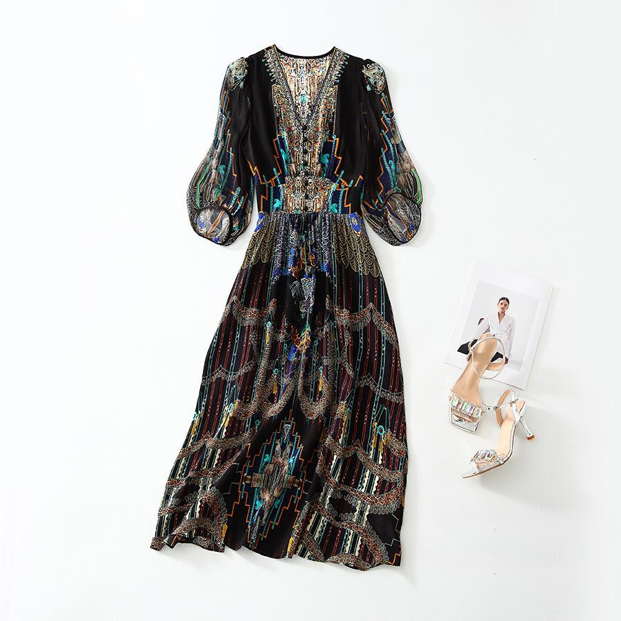 

Silk Dress with Exotic Print Small