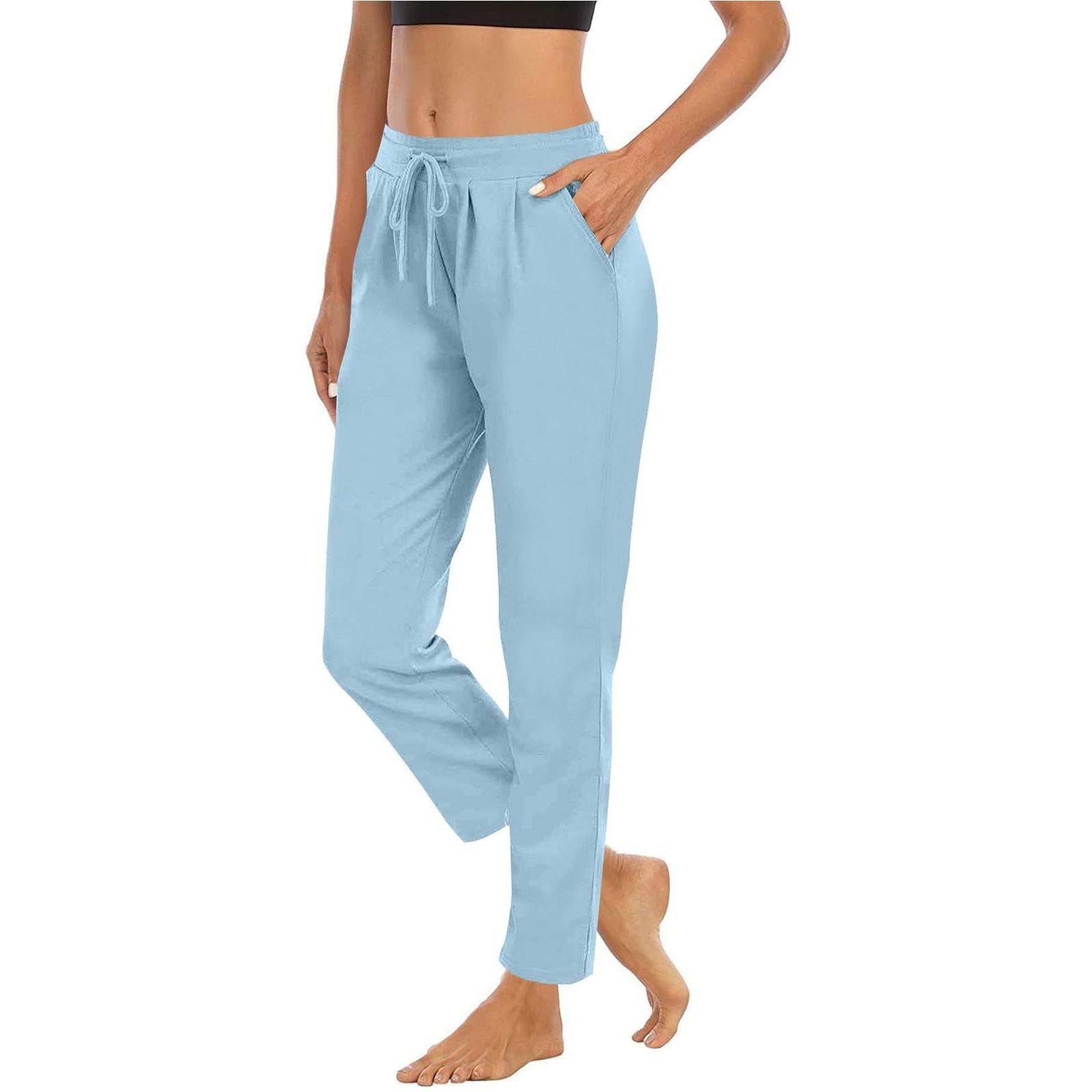 

Женские однотонные повседневные брюки с высокой талией и шнуровкой, эластичные облегающие длинные удобные брюки с карманами XL
