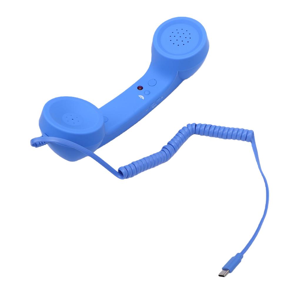 Retro Telephone Handset Type C Vintage Wired Handheld Cell Phone Receiver with Speaker and Microphone for Cell Mobile Video Conferences Calls Meetings