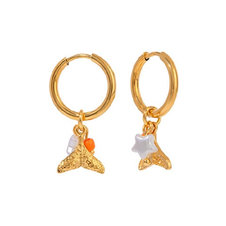 Stylish Gold Color Earrings with Scallops Shells Charm Jewelry Accessory Decoration for Women Who Love to Travel
