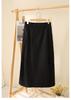 Design sense, pleated workwear style, half skirt, women's A-line skirt, handsome long skirt