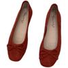 Happyfeeling Bow Shallow Mouth Flat Bottom Small Red Single Shoes Women's Shoes 2025 New Ballet Shoes