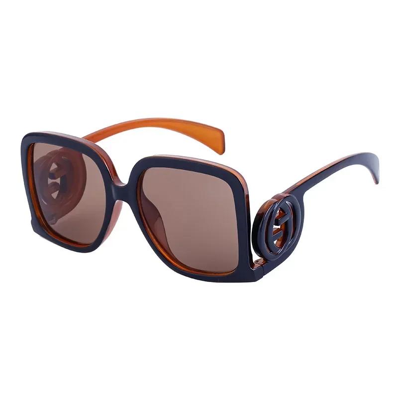 Estilo Único Oversized Moda Dama Gafas de Sol Montura de Plástico Gafas de Sol Mujer Marca de Lujo Diseñador Niñas Cuadradas Gafas de Sol