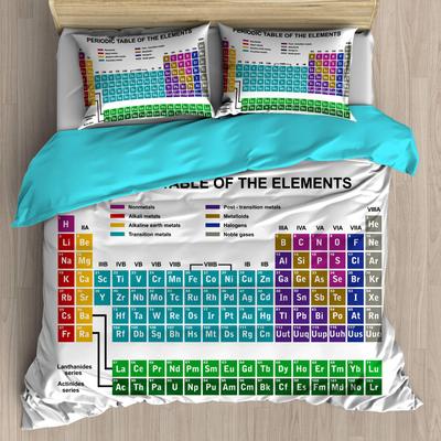 Cubierta Nórdica Rey Reina Tabla Periódica Educativa Ciencia Química Juego de Cama Para Estudiantes Profesores Tabla de Elementos Funda de Edredón