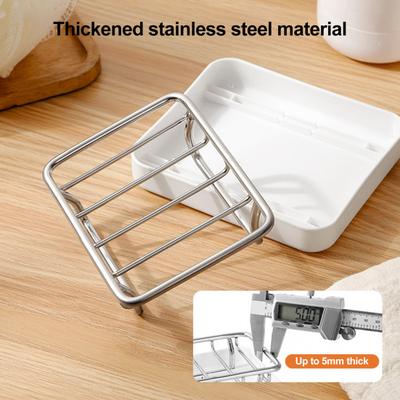 Yousheng Stainless Steel Soap Holder with Independent Drainage Layer Double-Layer Design Bathroom Sink Organizer