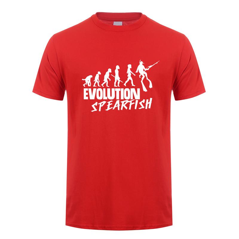 Funny Evolution Spearfishing T Shirt Summer Short Sleeve Cotton Spearfish T-shirt Tops Tee Camiseta JL-067