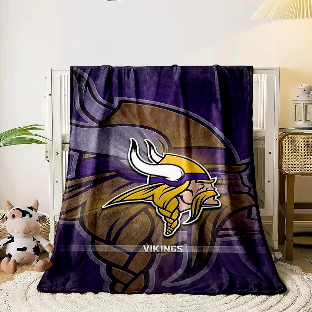Viking Warrior Logo Design In Purple Theme Flannel Blanket for Bedroom, Living Room, Sofa, and Nap Sofas.