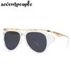 Oversized Oval Punk Sunglasses Women Men  Luxury Brand Designer Vintage Round Metal Frame Sun Glasses For Ladies Eyewear