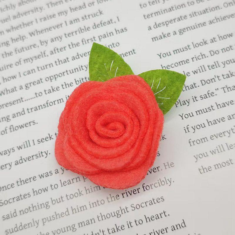 

Sweet yellow flower ear clip with bangs, girl hair clip, side clip with non-woven fabric roll rose Rubber Band