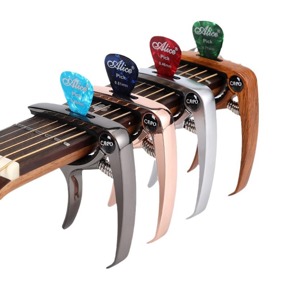 U-NEST Multifunctional One-Touch Guitar Capo, Lightweight Design, Compatible with Acoustic, Electric, Classical Guitar, and Ukulele, with Strong