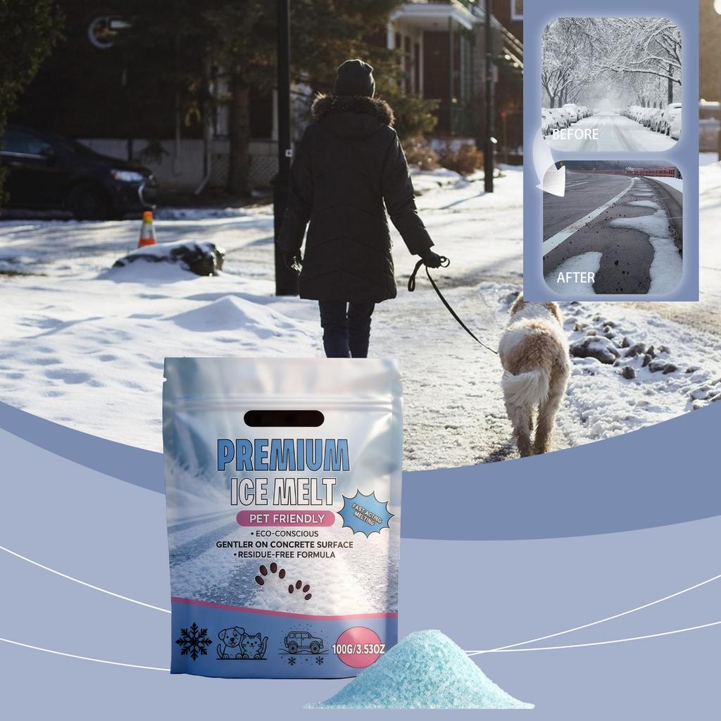 Pet Friendly Ice Melt, Safer For Pet Surfaces, Quick Dissolution Of Snow Courtyard Walkways