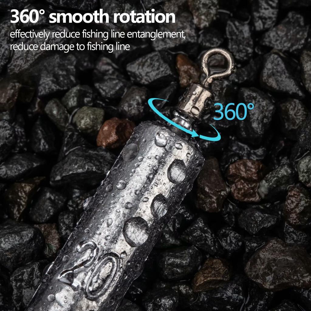 THKFISH Fishing Free Rig Drop Shot Sinker Cover Thin Shape 25-Piece Weight, Sinker, Ring, 14g,