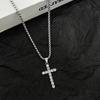 Unisex European & American Hip-Hop Diamond Cross Necklace: Trendy Streetwear Chain for All-Match Style